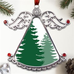 Pine Trees Spruce Tree Metal Angel with Crystal Ornament