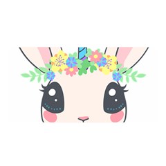 Unicorn Rabbit Hare Wreath Cute Satin Wrap 35  X 70  by Modalart