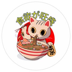 Ramen Cat Noodles Cute Japanes Round Trivet by Modalart