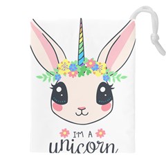 Unicorn Rabbit Hare Wreath Cute Drawstring Pouch (5xl)