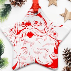 Santa Claus Red Christmas Ornament (star) by Modalart