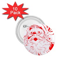 Santa Claus Red Christmas 1 75  Buttons (10 Pack) by Modalart