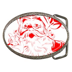 Santa Claus Red Christmas Belt Buckles by Modalart