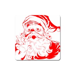 Santa Claus Red Christmas Square Magnet by Modalart