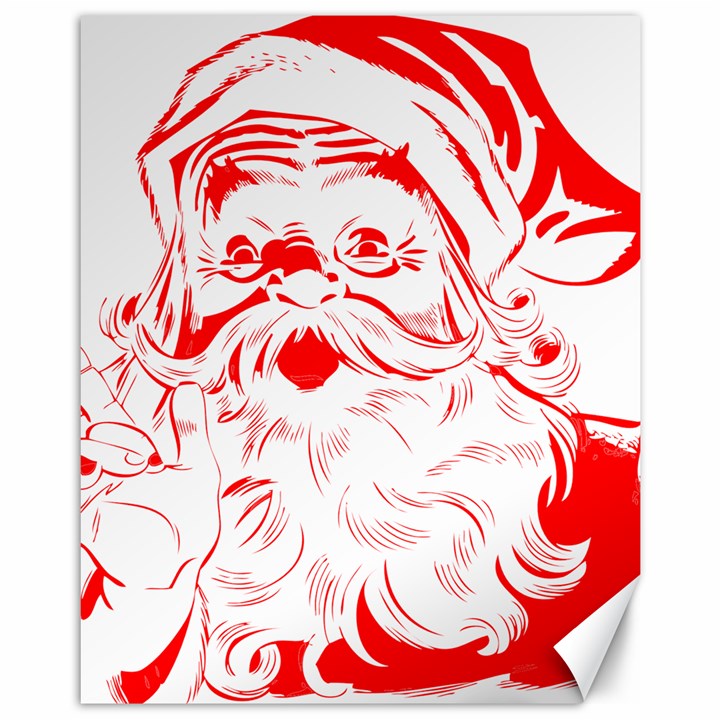 Santa Claus Red Christmas Canvas 11  x 14 