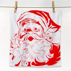 Santa Claus Red Christmas Face Towel by Modalart