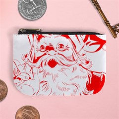 Santa Claus Red Christmas Mini Coin Purse by Modalart