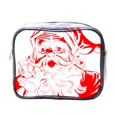 Santa Claus Red Christmas Mini Toiletries Bag (one Side) by Modalart