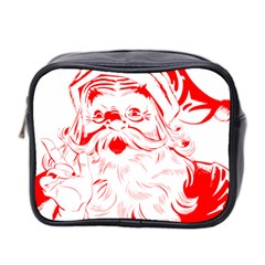 Santa Claus Red Christmas Mini Toiletries Bag (two Sides) by Modalart