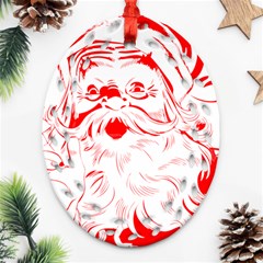 Santa Claus Red Christmas Ornament (oval Filigree) by Modalart