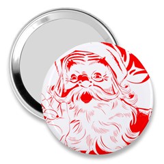 Santa Claus Red Christmas 3  Handbag Mirrors by Modalart