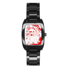 Santa Claus Red Christmas Stainless Steel Barrel Watch by Modalart