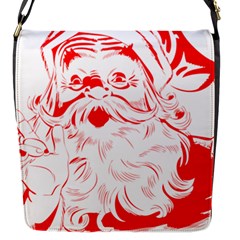 Santa Claus Red Christmas Flap Closure Messenger Bag (s) by Modalart