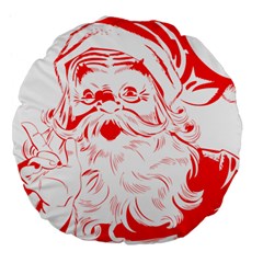 Santa Claus Red Christmas Large 18  Premium Flano Round Cushions by Modalart