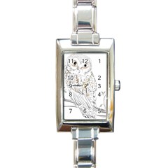 Owl Bird Wildlife Bird Of Prey Rectangle Italian Charm Watch