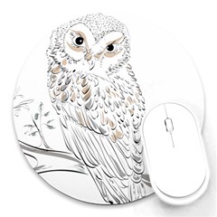 Owl Bird Wildlife Bird Of Prey Round Mousepad