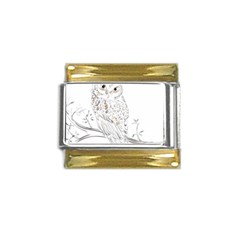 Owl Bird Wildlife Bird Of Prey Gold Trim Italian Charm (9mm)