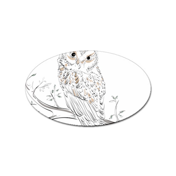 Owl Bird Wildlife Bird Of Prey Sticker Oval (10 pack)