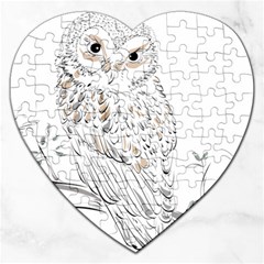 Owl Bird Wildlife Bird Of Prey Jigsaw Puzzle (Heart)