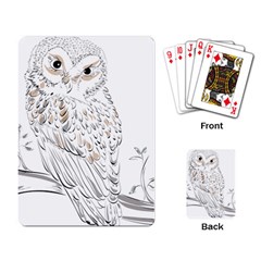 Owl Bird Wildlife Bird Of Prey Playing Cards Single Design (Rectangle)