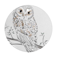 Owl Bird Wildlife Bird Of Prey Round Ornament (two Sides) by Modalart