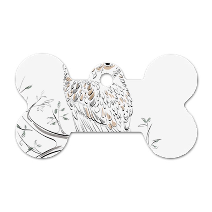 Owl Bird Wildlife Bird Of Prey Dog Tag Bone (One Side)