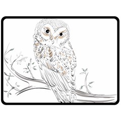 Owl Bird Wildlife Bird Of Prey Fleece Blanket (large) by Modalart