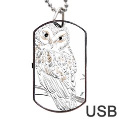 Owl Bird Wildlife Bird Of Prey Dog Tag Usb Flash (one Side) by Modalart