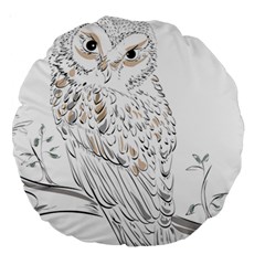 Owl Bird Wildlife Bird Of Prey Large 18  Premium Round Cushions