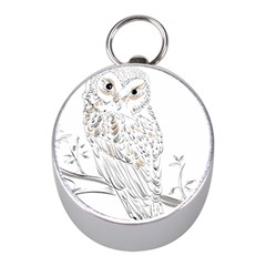 Owl Bird Wildlife Bird Of Prey Mini Silver Compasses