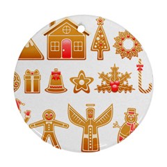 Gingerbread Food Snack Seasonal Ornament (round) by Modalart