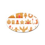 Gingerbread Food Snack Seasonal Sticker Oval (10 pack) Front