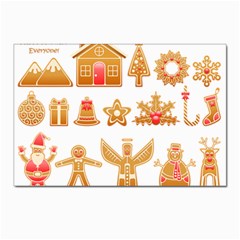 Gingerbread Food Snack Seasonal Postcards 5  X 7  (pkg Of 10) by Modalart