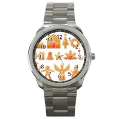 Gingerbread Food Snack Seasonal Sport Metal Watch by Modalart