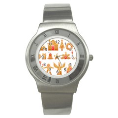 Gingerbread Food Snack Seasonal Stainless Steel Watch by Modalart