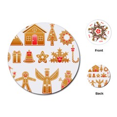 Gingerbread Food Snack Seasonal Playing Cards Single Design (round) by Modalart