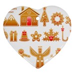 Gingerbread Food Snack Seasonal Heart Ornament (Two Sides) Front