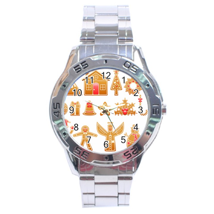 Gingerbread Food Snack Seasonal Stainless Steel Analogue Watch