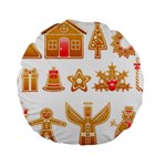 Gingerbread Food Snack Seasonal Standard 15  Premium Round Cushions Back