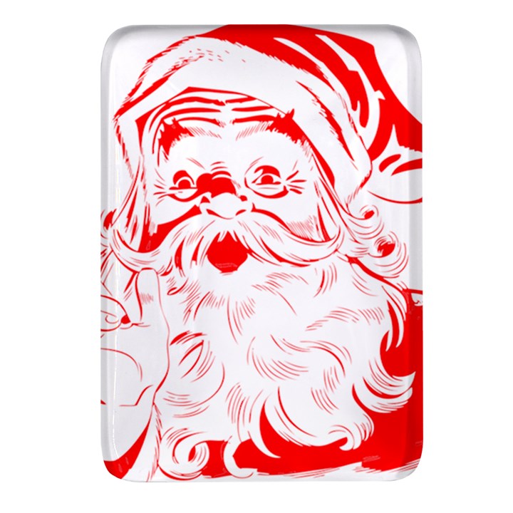 Santa Claus Red Christmas Rectangular Glass Fridge Magnet (4 pack)