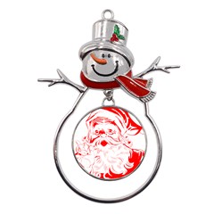 Santa Claus Red Christmas Metal Snowman Ornament