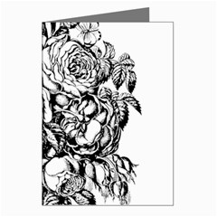 Roses Bouquet Flowers Sketch Greeting Cards (pkg Of 8)