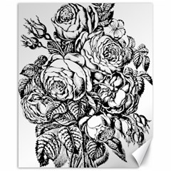 Roses Bouquet Flowers Sketch Canvas 16  X 20  by Modalart