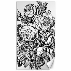 Roses Bouquet Flowers Sketch Canvas 40  X 72  by Modalart