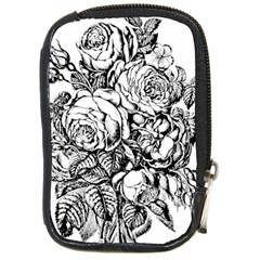 Roses Bouquet Flowers Sketch Compact Camera Leather Case by Modalart