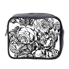 Roses Bouquet Flowers Sketch Mini Toiletries Bag (two Sides) by Modalart