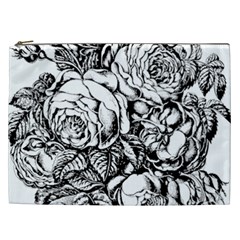 Roses Bouquet Flowers Sketch Cosmetic Bag (xxl) by Modalart