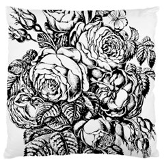 Roses Bouquet Flowers Sketch Standard Premium Plush Fleece Cushion Case (two Sides) by Modalart