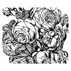 Roses Bouquet Flowers Sketch Two Sides Premium Plush Fleece Blanket (small) by Modalart