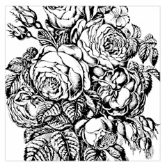 Roses Bouquet Flowers Sketch Square Satin Scarf (36  X 36 ) by Modalart